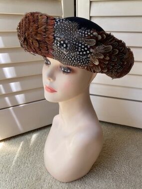 Wool Felt Hat with Feather Trim
